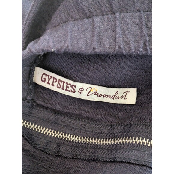 Gypsies & Moondust Purple Strapless Wide Leg Jumpsuit Size Small/Med Linen Blend - Picture 4 of 9